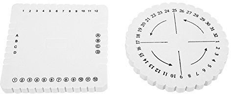 Atyhao 2 uds., Tapetes para Abalorios, bandejas, tableros, Redondo, Cuadrado, Disco Kumihimo, macramé, cordón Trenzado, Pulsera, Disco de Tejido Hecho a Mano(S)