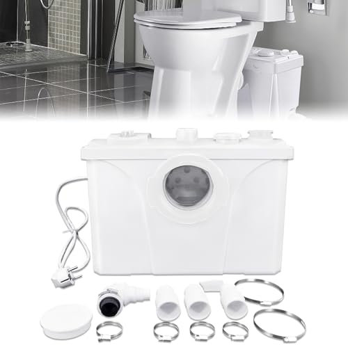 LARS360 Trituratore Maceratore sanitario pompa, 700W, 180 L/min, pompa di fecale con valvola di non ritorno integrata, pompa per lavandino, adatto per cucina, WC