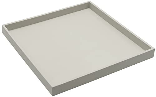 Dekovita Dekotablett 25x25x2cm - Kerzenständer Dekoschale Kerzenteller Beton-Optik Hellgrau