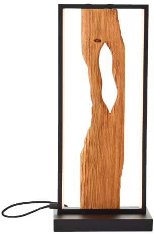Brilliant LED Dekolampe Holz, Aluminium/Metall/Holz, 50cm, Modern Lamp, Schwarz, 1x LED Integriert