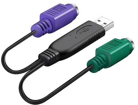 MOUDOAUER Cable convertidor USB macho a doble a hembra para PS2, cable divisor convertidor de teclado y mouse