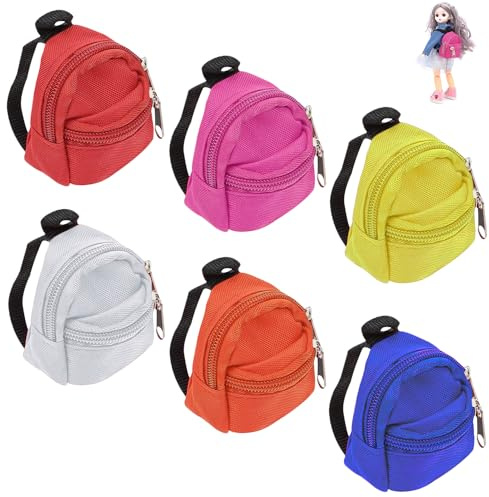 Nizirioo Mini Sac à Dos - 6 Pièces d'Accessoires Scolaires Miniatures avec Décorations et Fournitures Pour Poupée