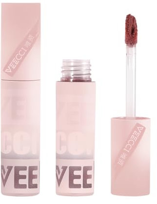 VEECCI Lip Cream, Non-Sticky Matte Lipstick with Velvet Brush for Soft and Flattering Lip Stain, Long-Lasting Liquid Gloss Tint - Revolution Makeup, NU06 Rose