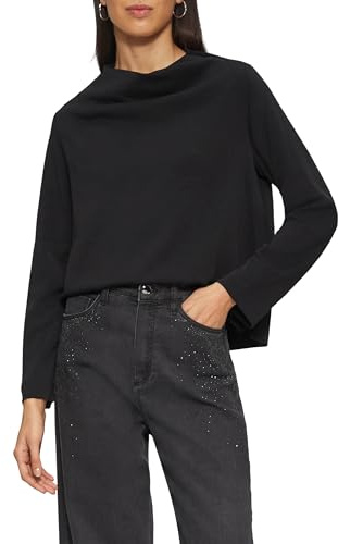 s.Oliver dam flödande långärmad tröja med vattenfallskrage sweatshirt, 9999, 36