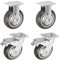 Nisorpa 4 ruedas giratorias de 150 mm con freno, giratorias 360°, ruedas de transporte, ruedas de goma maciza, capacidad de carga 1000 kg – (2 ruedas fijas, 2 ruedas de freno)