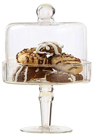 Semplicità creativa Piatto da frutta in vetro con coperchio, Decorazione del ristorante Pasticceria Vassoio da dessert Sandwich Dust Cupola Alzate per torte Copertura per la conservazione degli alimen