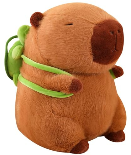 TOPLITHE Capybara Kuscheltier Plüschtier mit Schildkrötenrucksack, 45cm | Cuddly Plush Toy Wasserschwein Stofftier Spielzeug Geschenk für Kinder Jungen Mädchen