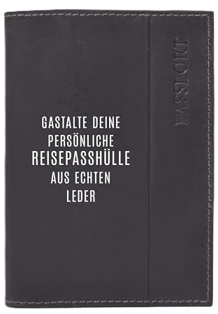 Menzo personalisierbare Reisepasshülle mit Namen oder Foto, Reisepassetui selber gestalten