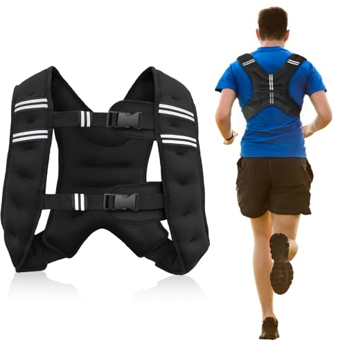 Kvittra Gilet lesté de 5 kg avec bande réfléchissante, équipement lesté pour homme et femme, gilets d'entraînement pour entraînement, jogging, cardio, marche, équipement d'entraînement d'élite