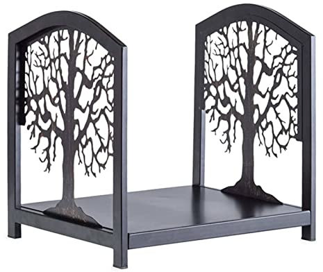 Portalegna per Camino Esterno Portalegna per Camino Design Ad Albero, Supporto per Legna Tubolare in Acciaio per Impilare Legna per Focolare Interno Ed Esterno/Patio/Deposito di Legname