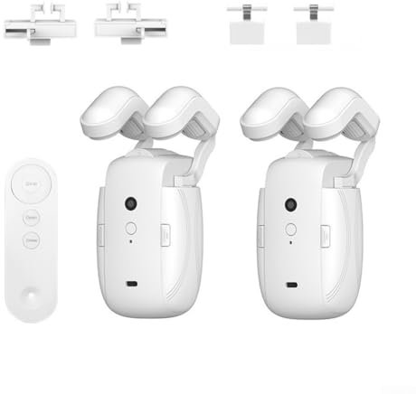 Oniissy 3 in1 Smart Automatic Curtain Opener and Closer, Electric Curtain Opener Motor with Remote Control for Roman rod TU-rails Smart Electric Curtain Motor for Home Office (2pcs)