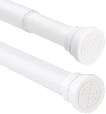 Duschvorhangstange, Teleskopstange Vorhang, Weiß, Verstellbar 76-224cm, für Schrank, Wohnzimmerfenster, Schlafzimmerabtrennung（Durchmesser 25mm）