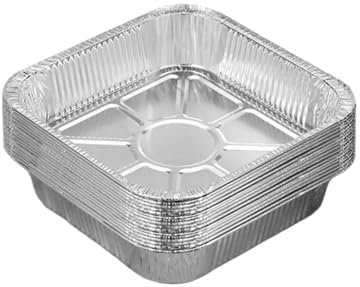 SUBLXPoten Aluminium Foil Trays 20/30Pcs Aluminum Tin Foil Baking Pans Bakeware Square Aluminum Trays Practical Sliver Foil Pans Turkey(6x6inch 20pcs)