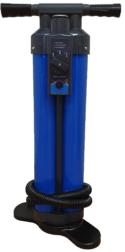 Sup Luftpumpe Triple Action mit Manometer - Blau/Schwarz