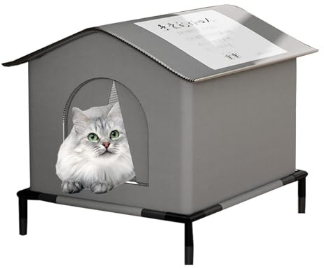 Katzenhaus Für Draußen, Winterkatzenbett, Erhöhtes Haustierhaus, Erhöhter Boden Katzenhaus Für Katzen, Katzenhöhle Haustierhaus Winterfest Wasserdicht Wetterfester, Tierheim Für Streuner Haustiere