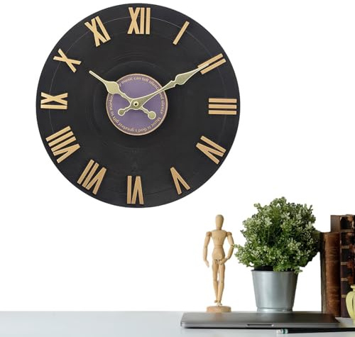 Yiohejy Horloge d'extérieur pour terrasse, Grande Horloge créative étanche, Style Disque, minuterie décorative, Dispositif de chronométrage à Piles pour Lieu de Travail, Maison, Jardin