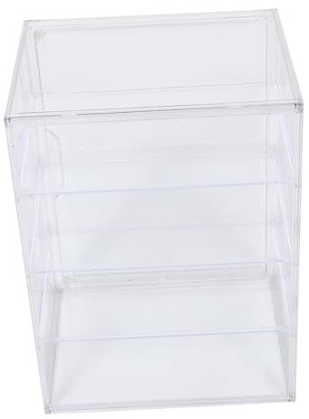 HOMOBABE Brotkasten Transparent 4-lagig Aus Kunststoff Mit Magnetischer Tür Verstellbare Etagen Luftdichte Aufbewahrung Für Küchenarbeitsplatte Gebäck Und Brotaufbewahrung