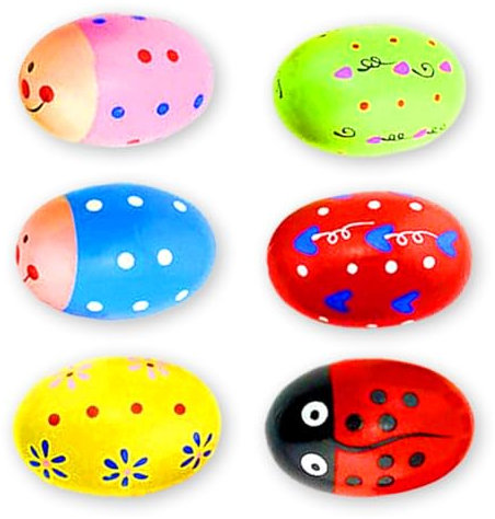 LGWJHCY 6Pcs Hölzerne Shaker Holz Maracas Sand Hand halten Percussion Holz Maracas Rasseln Shaker für Kinder Musikinstrumente pädagogische Lernspielzeug zufällige Farbe