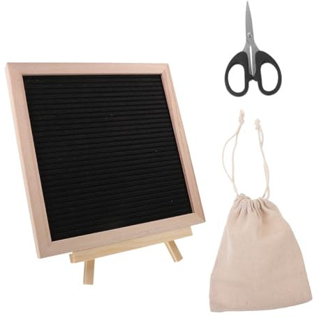Holibanna Filz Buchstabentafel Mit Holzständer Selbstgemacht Letterboard Für Büro Und Zuhause Quadratisches Memoboard Mit Filzbuchstaben Vielseitiges Nachrichtenschild