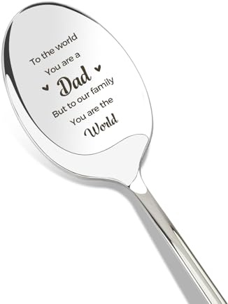 Dad Birthday Gifts Fathers Day Personalised 1st Father's Day Gifts for Dad Who Wants Nothing from Daughter from Son Gift for Daddy Birthday Presents New Dads Valentines Christmas Xmas Papa Teaspoon