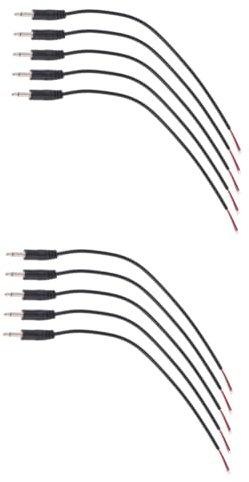SHINEOFI 2sets Male Plug to Bare Wire Audio Cable Connector for Headphones Earphones Microphones Durable Mono Jack Replacement for Music Players Gaming Devices Black 10pcs*2