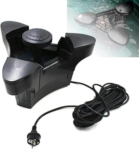 Skimmer and Cleaner - Eliminador automático de residuos flotante con 3 modos de fuente para estanques y piscinas de jardín grandes, captura continuamente los desechos flotantes