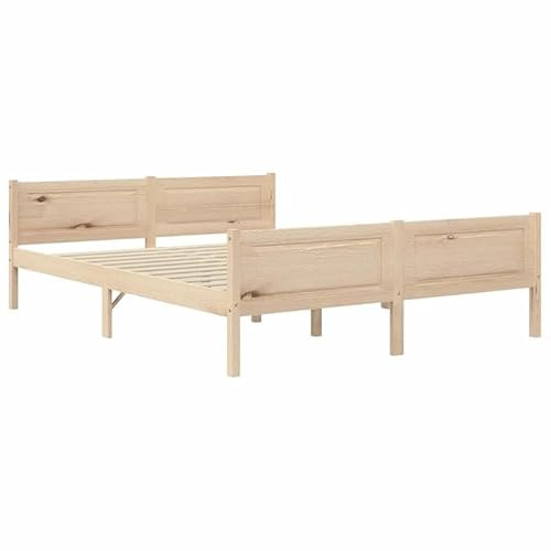 Eleganz Massivholzbett Kiefer 160x200 cm - Natürliches Schlafzimmer-Möbel aus Kiefernholz | Langlebig & Stilvoll für Erholsamen Schlaf | Perfekt für Modernes & Rustikales Ambiente
