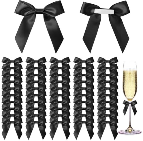 AOOSA 50 Stück Kleine Schleifen Selbstklebend, 6 × 6 cm Geschenkschleifen | Geschenk Schleifen, geschenkband weihnachten, Geschenk Deko für Hochzeiten und Geschenkverpackungen, Basteln