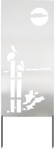 vidaXL Garten Sichtschutz-Leinwand Silber 50 x 140 cm Edelstahl
