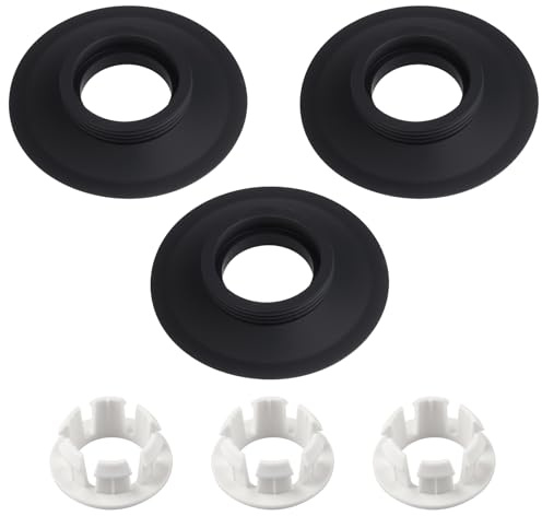 3 Pack Flush Valve Seal for Ideal Standard Toilet Cistern Replacement Toilet Flush Valve Seal & Clip Kit Compatible with Armitage Shanks SV01967 SV93467 EV98167 Upgraded Silicone Material (Black)