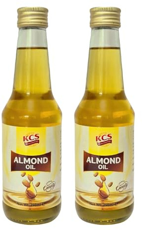 KCS Almond Oil 250ml x 2 (Total 500ml) | Premium Edible Almond Oil for Cooking, Hair, Skin & Massage | Cold Pressed, Pure & Food Grade