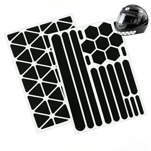 Reflektoren Aufkleber für Kinderwagen, Fahrrad, Helm & Scoote, Reflektor Sticker mit Transferfolie, Schwarz, Hohe Sichtbarkeit im Dunkeln – Reflektierende Aufkleber für Motorrad, Roller & mehr