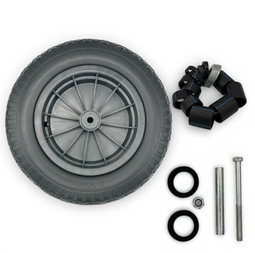 Mxman14 Pneumatic Wheelbarrow Tyre 3.5-8 with 120mm Bolt, Nut & 1/2 Inch Adapter – Heavy Duty Replacement Tyre for Garden, DIY & Construction – Durable, Puncture Resistant and Easy Installation