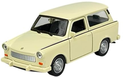 Welly Modell Auto Kompatibel mit Trabant Trabbi 601 P601 Kombi Weiss Beige ca 1/34-1/39 Metal Modell Auto Die Cast Neu im Kasten