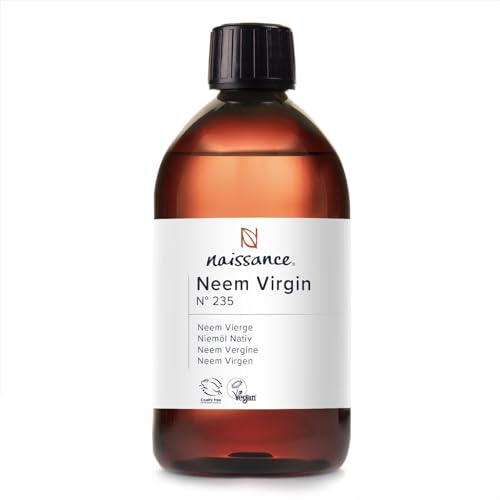 Naissance Neemöl Nativ (Niemöl) (Nr. 235) - 450ml - Reines, Natürliches, Feuchtigkeitsspendend, Nährend & Pflegend - für Haare, Gesicht, Haut, Nägel
