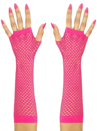 W WIDMANN MILANO Party Fashion - Fingerlose Netzhandschuhe, 33 cm, Karneval, Mottoparty