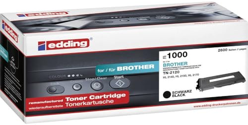 edding Toner EDD-1000 - Schwarz - Reichweite 2600 Seiten - Ersetzt Brother TN-2120