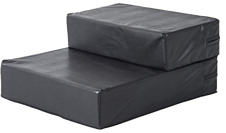 PawHut Tiertreppe Tierunterlage Klappbar Hundetreppe Treppe Unterlage für Katzen und Hunde Schwarz L42 x B39 x H20 cm | Haustiertreppe, Klappbar, Katzentreppe, Hunderampe, Einstiegshilfe für Bett, Sofa, Couch und Auto