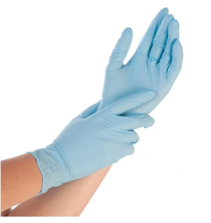 FRANZ MENSCH Hygonorm Nitrilhandschuhe Allfood Safe, blau, Gr. 9/L | puderfrei, 2500 Stück, Einmalhandschuhe, Einweghandschuhe
