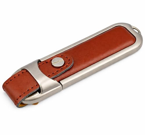 Ulticool - Schlüsselanhänger 16 GB - Echt Leder USB Flash Pen Drive - Memory Stick Daten Aufbewahrung - Speicherstick - Braun