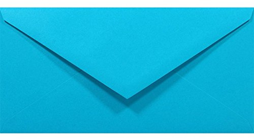 Netuno 100 Briefumschläge Blau DIN lang 11x22 cm klassisch und stilvoll | 80g Rainbow · feine blaufarbene Umschläge Farbpapier für Geburtstag, Taufe, Jungen & Einladungen