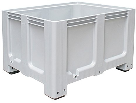 BRB Palettenbox mit 4 Füßen, LxBxH 1200 x 1000 x 760 mm, Boden/Wände geschlossen, grau