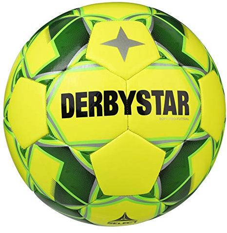 Derbystar Erwachsene Fußball Soft Pro Futsal, gelb grau Gruen, 4, 1744400540