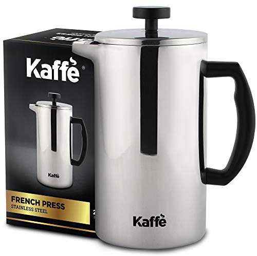 Kaffe KF1020 - Cafetera de prensa francesa (acero inoxidable, 6 tazas de 0,8 L)