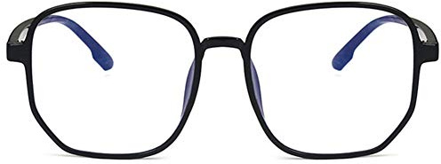 KOOSUFA Mode stora anti-blåa glasögon utan synstyrka kvinnor män retro fyrkantigt blått ljusfilter glasögon glasögonbågar datorspel anti-trötthet glasögon med etui