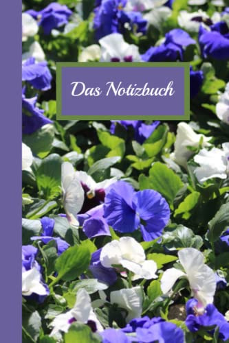 Das Notizbuch: Blumennotizbuch mit blühenden weißen und blauen Veilchen