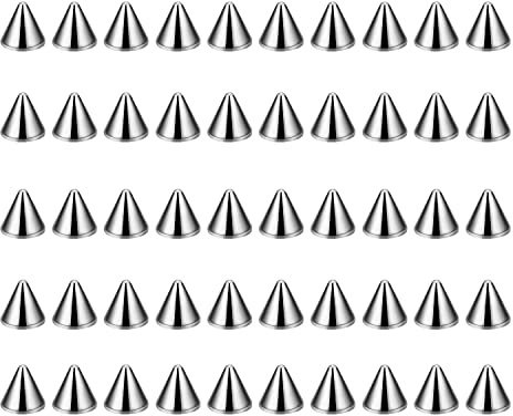 Huacan Ersatzkugel Ersatzkegel Piercing Kugeln Kegeln Set 1,6mm 50 Stk Chirurgenstahl Schraubkugeln Schraubkegeln Ersatz für Nasenpiercing Lippenpiercing Bauchnabelpiercing