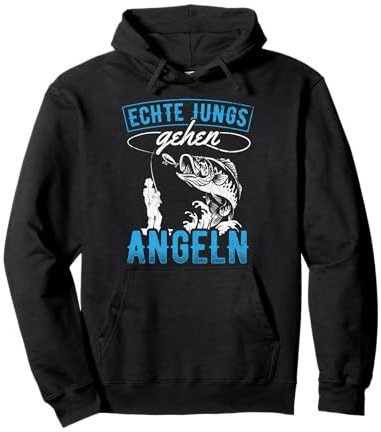 Echte Jungs gehen Angeln - Angler Fischer Kinder Jungen Pullover Hoodie