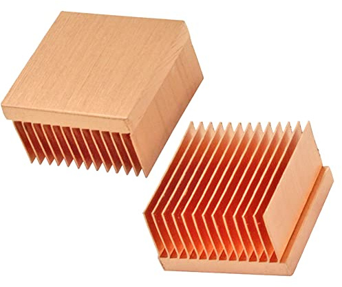 2Pcs Pure Copper Heatsink 0.79 x 0.79 x 0.43 / 20mm x 20mm x 11mm Skiving Fin Heat Sink Cooling for Raspberry pi Electronic 3D printer CHIP IC MOS Heat Dissipation