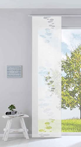 Gardinenbox Moderner Flächenvorhang Raumtrenner Schiebegardine »Bubble« HxB 245x60 cm Weiß aus hochwertigem Ausbrenner-Stoff mit Paneelwagen Beschwerungsstange, 85613